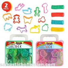 ArtCreativity Clay Set for Kids 2 Pack | Every Activity Kit Includes 4 Play Dough Pieces 12 Cutters in Storage Case Intended for Traveling for Boys and Girls Party Favor Classroom Toy B07L5Y9JS2